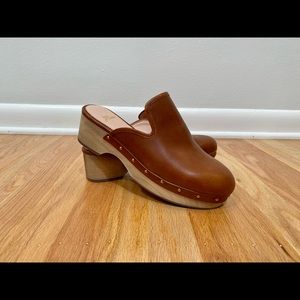 J. Crew leather boot clog - warm brown